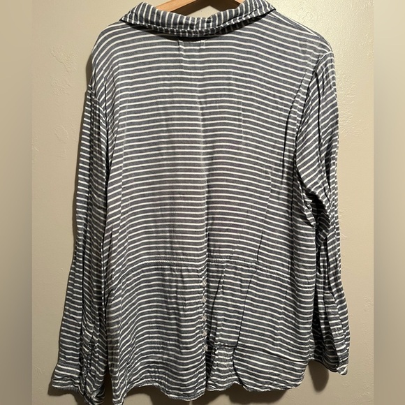 A.L.C Classic Blue and White Striped Boyfriend Button Down - Picture 7 of 9